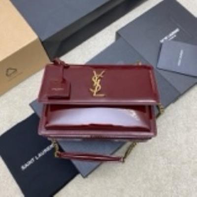 cheap quality YSL Sunset 22cm Maroon patent leather